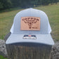 Copper Ranch Skull w/Cross Rectangle Leather Patch Hat