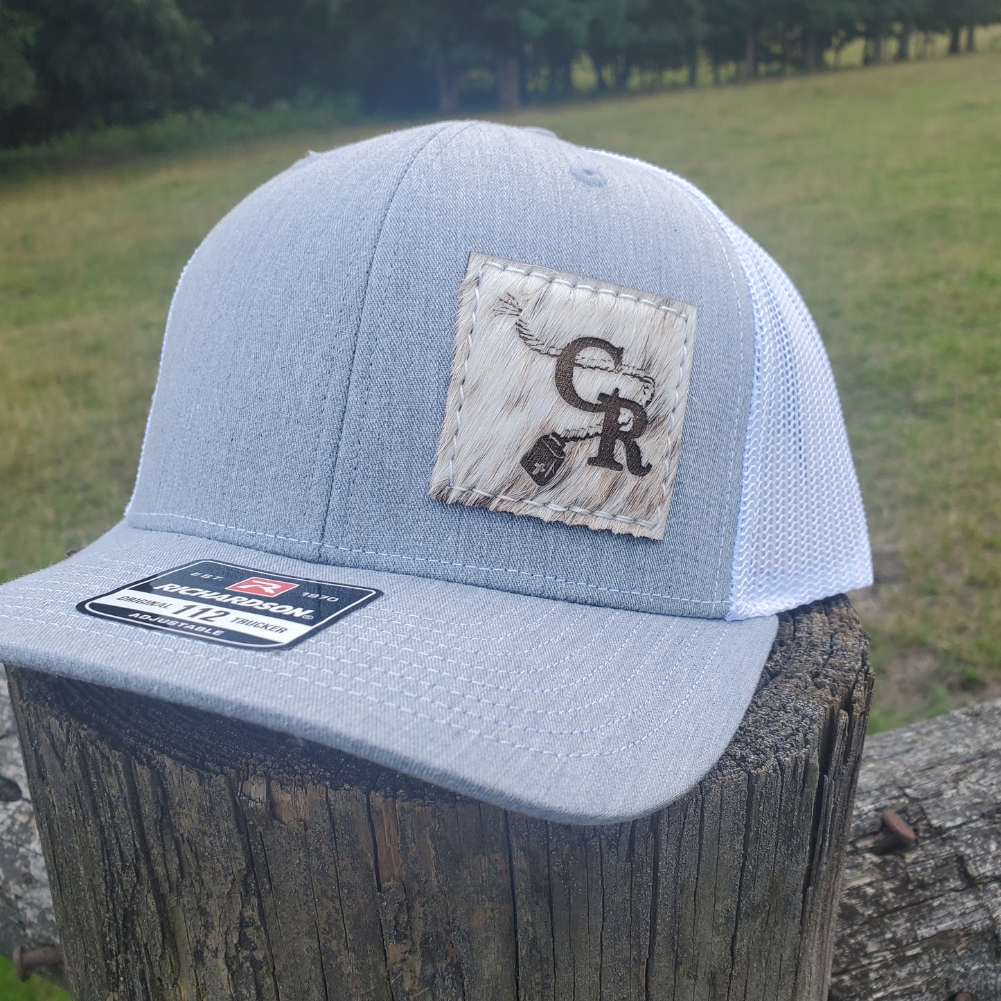 CR w/Rope Cow Hide Patch Hat