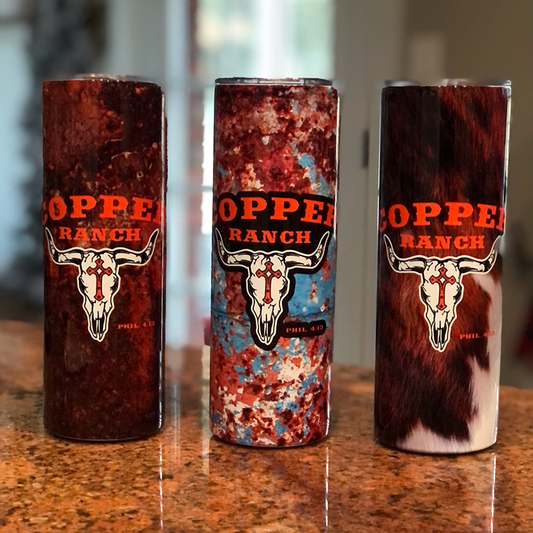 22oz.  Copper Ranch Printed Cups